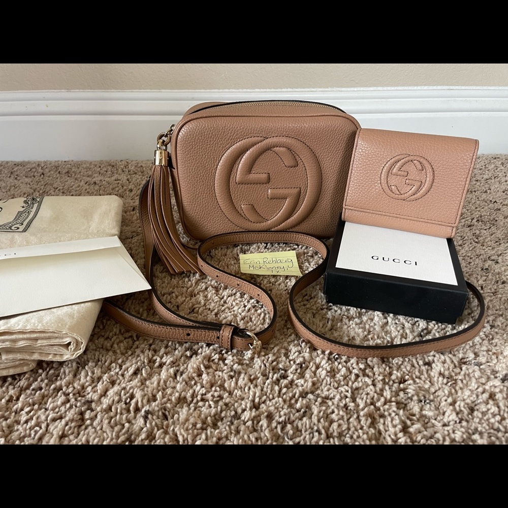 Gucci Soho Disco in Rose Beige with Matching Wallet